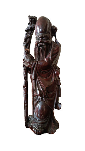 Scultura legno rosa cina - legno,