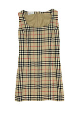 Burberry Mini Abito in lana check beige