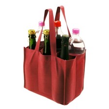 BORSA PORTABOTTIGLIE A 6 SCOMPARTI IN TNT CON MANIGLIE CM 26 X 18 X 26 "BERNI"