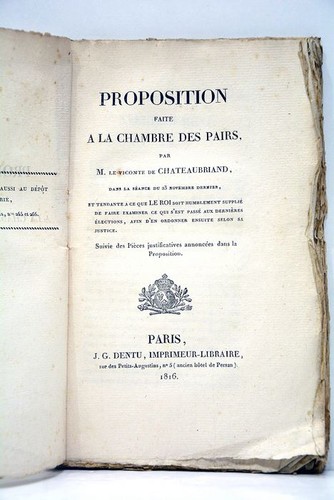 Chateaubriand proposition - chateaubriand, à