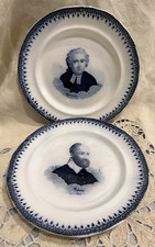coppia antichi piatti ceramica - Wedgwood - Palladio e Metastasio