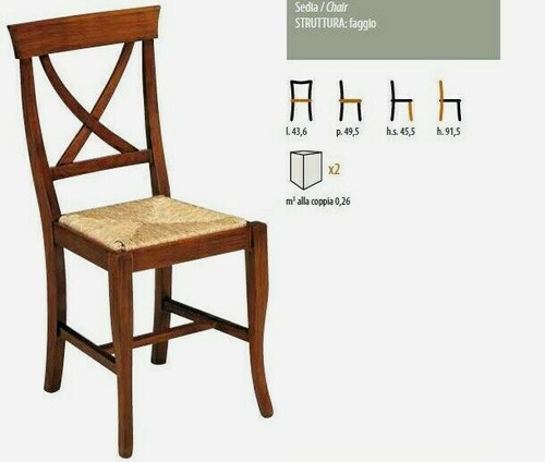 Sedia legno massello - legno,