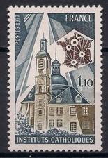 Francia 1977 Scuole Cattoliche Educazione Mappa Edilizia 1v MNH