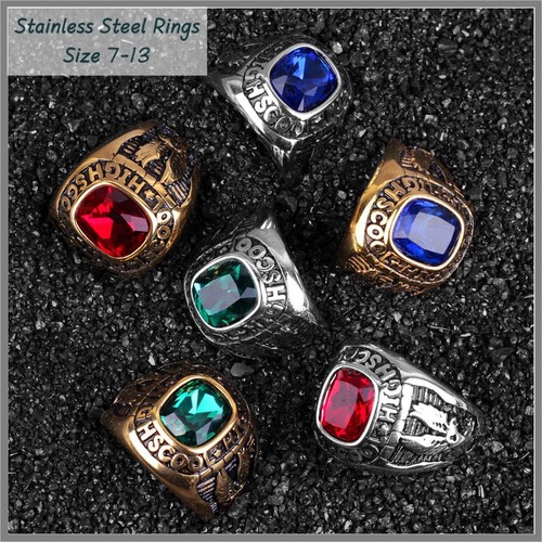 Anello college retrò acciaio - anello,