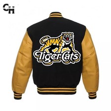 Giacca Letterman Hamilton Tiger-Cats nera e gialla Varsity