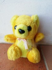 MINI PELUCHE ORSETTO GIALLO SMALL YELLOW TEDDY BEAR SOFT TOY