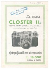 1951 ROMA Via Volturno FOTO SIMONCINI Closter IIa - Pieghevole pubblicitario