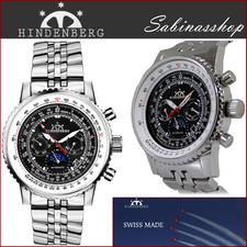 HINDENBERG™120H n°17-4431 AIR FIGHTER STEEL BLACK OROLOGIO AUTOMATICO 20Rub RARO