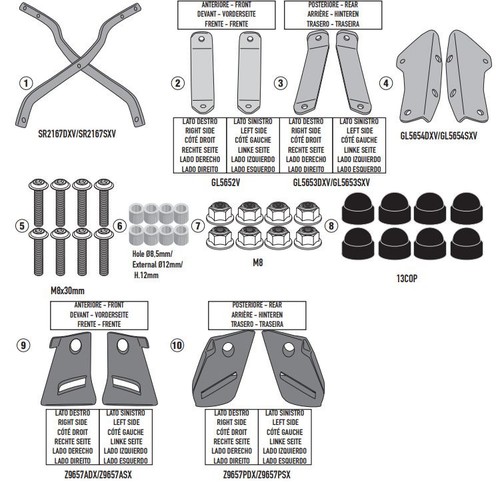 Kit portapacchi givi sr2167 - kit,