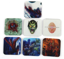 Lotto 7 Calamite Olografiche 3D SPIDER-MAN e Green Goblin Marvel Magneti 4x4 cm
