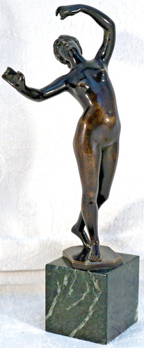 Antica statua bronzo - di, una