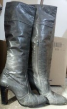 IDEA REGALO SCARPE STIVALI PELLE CAPRETTO FATTI A MANO VINTAGE DONNA RAGAZZA 36