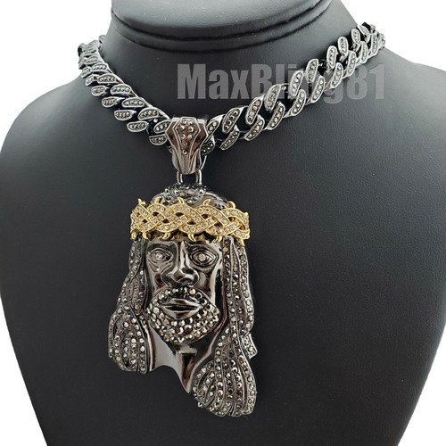 Collana catena cubana - , nera