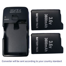 DUE (2) batterie ricaricabili +caricabatterie da parete per Sony PSP 1000 Fat 1003 1004 serie