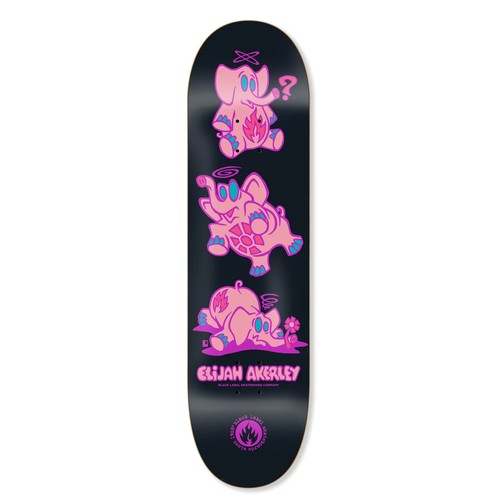 Black label skateboard deck - label,