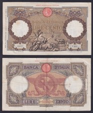 Banconota Italia 100 lire Roma Guerriera 1937 P.-55b BB/VF