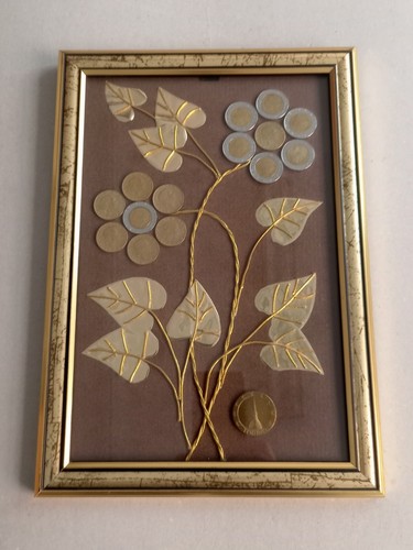 Quadro con monete - , lire