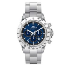 Orologio Uomo LORENZ 28190CC Chrono Bracciale Acciaio Blu Sub 100mt