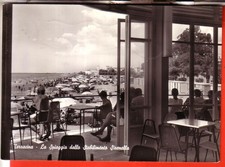 CARTOLINA  TERRACINA   B/N  VIAGGIATA 1960SPIAGGIA STABILIMENTO SIRENELLA