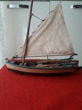 Modelino Barca a Vela Vintage,24×23×8 cm.Legno,tela.Anni 90