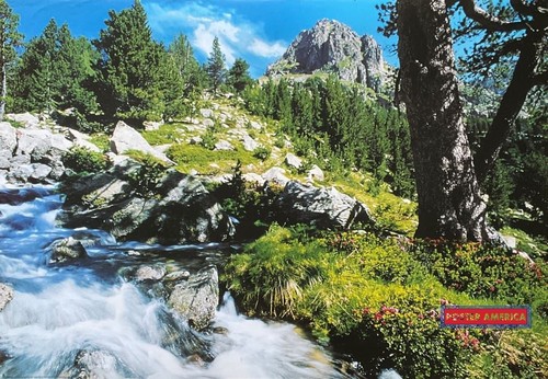 Mountain stream poster vintage - poster,