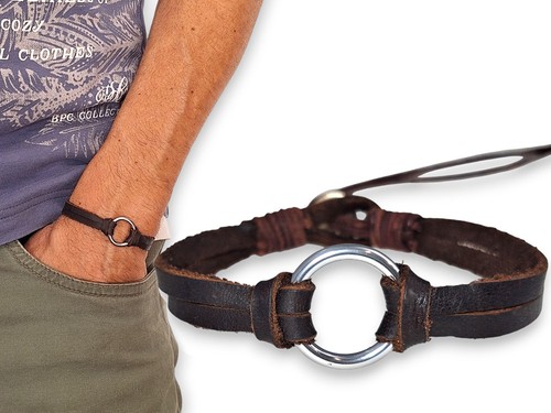 Bracciale uomo pelle grezza - uomo,