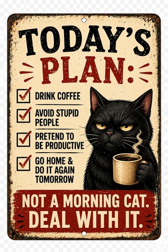 Insegna latta caffè gatto - insegna,