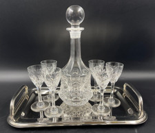 Set Liquore Vodka Alcolici bottiglia 6 bicchieri cristallo molato vassoio