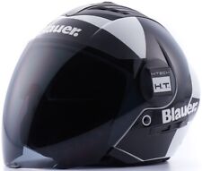 CASCO JET MOTO BLAUER HT REAL BIANCO NERO VISIERINO INTERNO SOLARE TG S