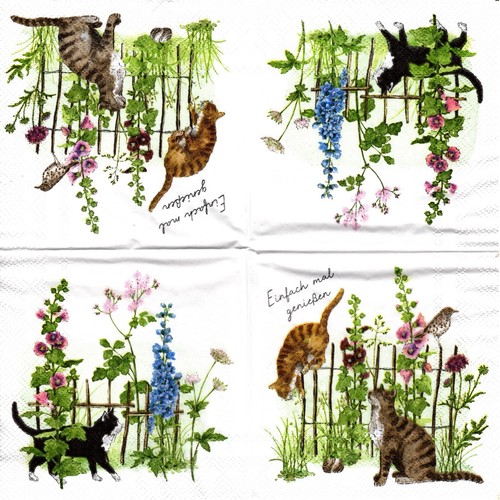 Serviettes papier chat - serviettes,