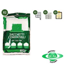 SACCHETTI FOLLETTO VK 135 136 KIT 12 sacchetti 12 profumi 2 HEPA 2 GRIGLIE NO150