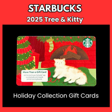2025 TREE & KITTY STARBUCKS Holiday Gift Card da collezione