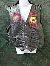 Gilet moto unisex nero taglia M in pelle