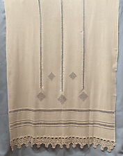 Tenda antica in Etamine Color Avorio Chiaro 232x130cm Perfette Condizioni