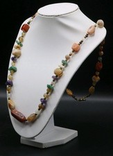 Collana In Pietre Dure, Vintage - Con Chiusura In Ottone, Alta Qualità 
