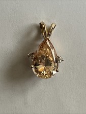 Splendido Ciondolo Statement Oro 14 K Diamanti Quarzo Fumè 88