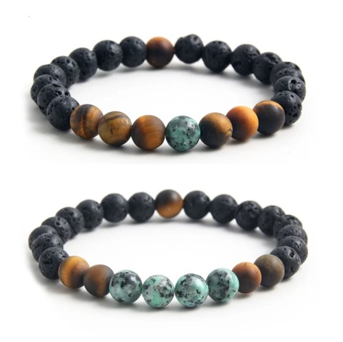 Bracciale pietra lavica - ,