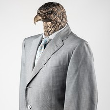 Grande cappotto sportivo a righe in lana e seta Zilli da $2750 grigio 44US/54IT