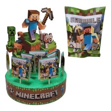 15 Minecraft PATATINE + 15 Lecca Lecca Su Base Polistirolo Personalizz + Topper