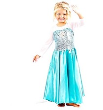 Costume Elsa Frozen Carnevale Halloween Bambina Mantello Bianco L.3230