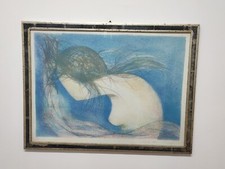 quadro Disegno Litografia Acquaforte Incisione Antonio Nocera  82x62 vintag Q163