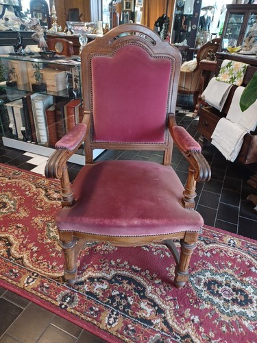 Poltrona trono noce epoca - in,