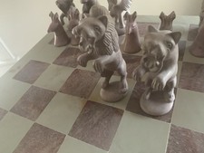 Set scacchi unico ed elegante taglio pietra made in Africa