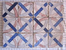 composizione 12 riggiole mattonelle fantasia maioliche antiche 19x19 rustiche145