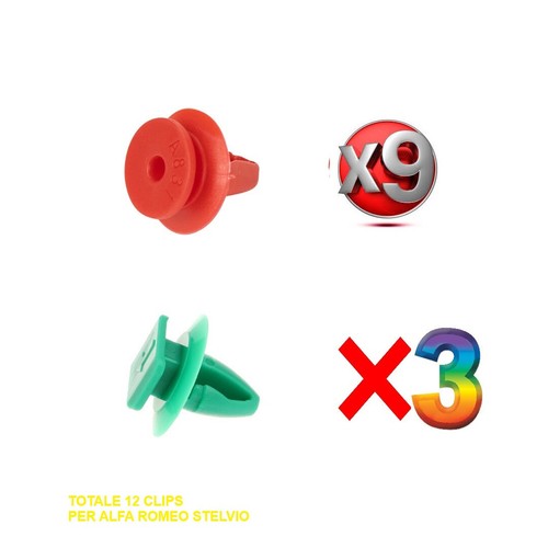 Kit pezzi clip arco - 12,