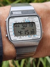 Seiko A358-5000 LCD Vintage World Time GMT Pan-Am Watch