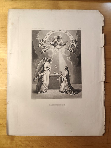 Antica litografia sacra - antica,