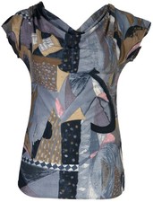 Top donna grigio marrone rosa