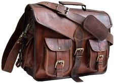 Borsa per laptop a tracolla con cartella messenger in pelle vintage da uomo...