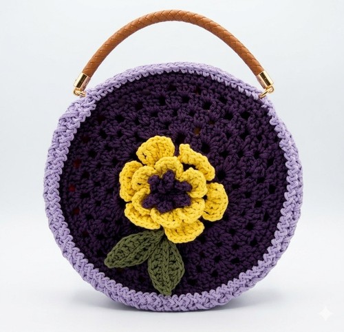 Handmade crochet cotton bag - crochet,